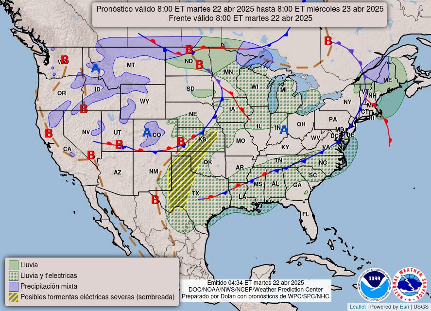 Zonas de Texas y Oklahoma bajo riesgo marginal de inundaciones por acumulados excesivos de lluvia, según el NWS
