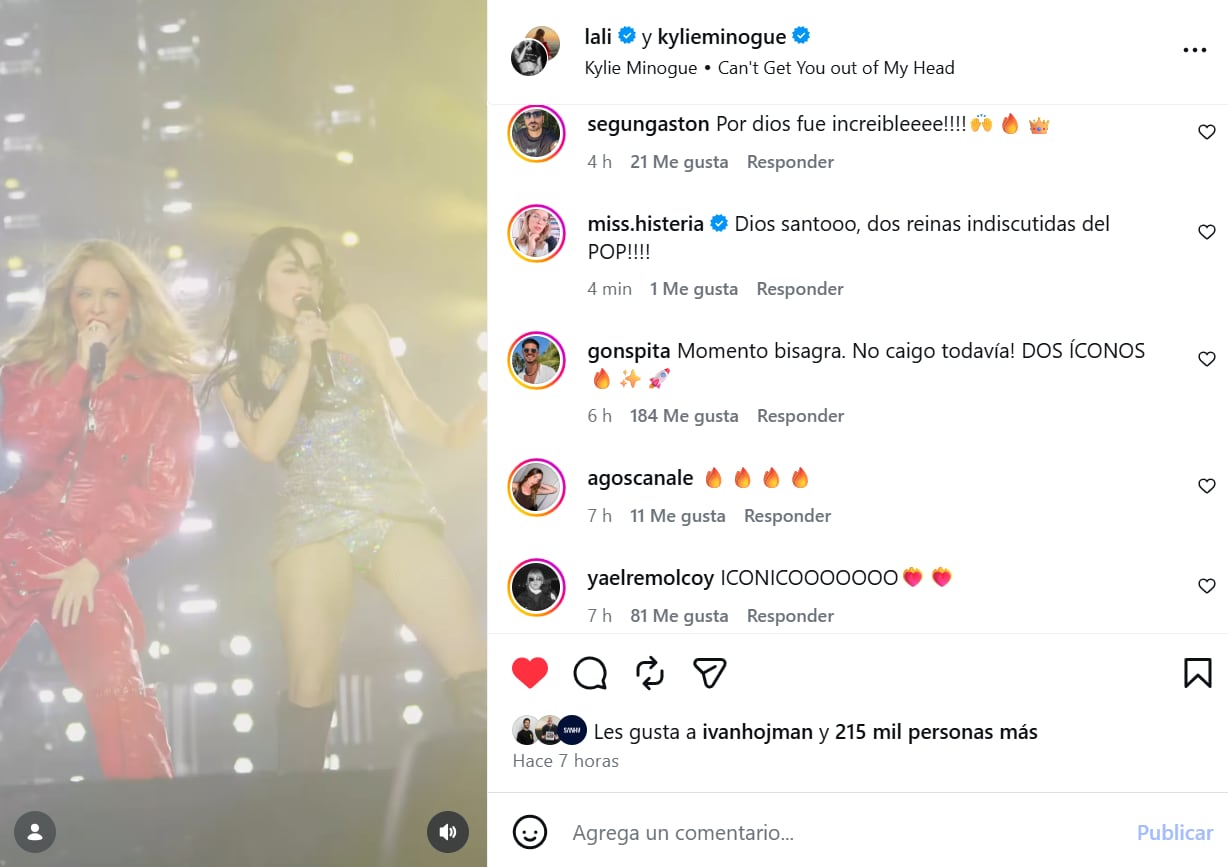 El posteo de Lali Espósito y la reacción de los fanáticos