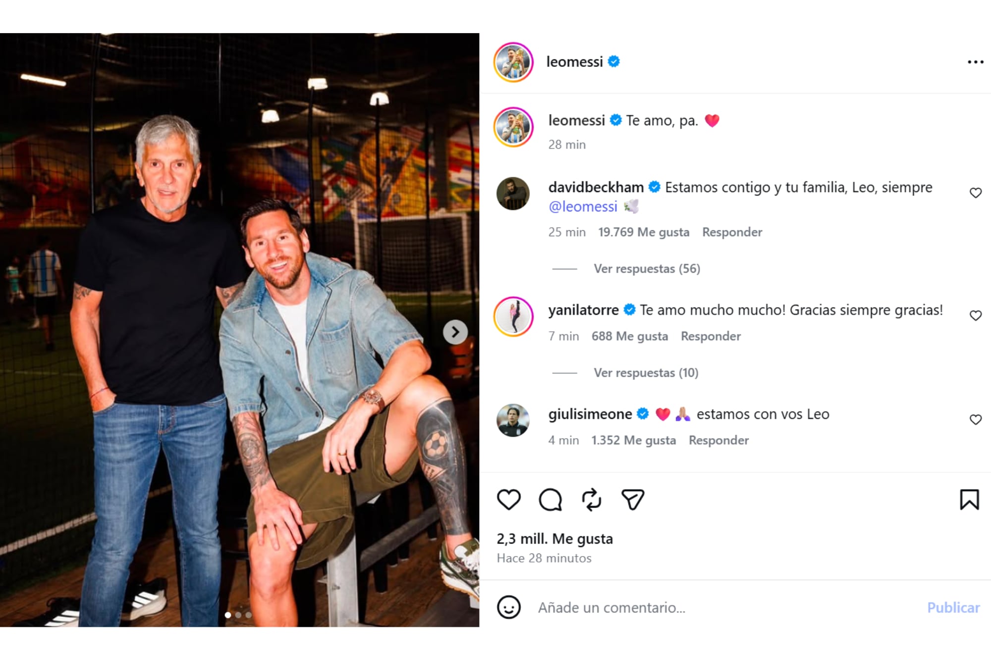 Los mensajes de apoyo a Messi, tras su posteo