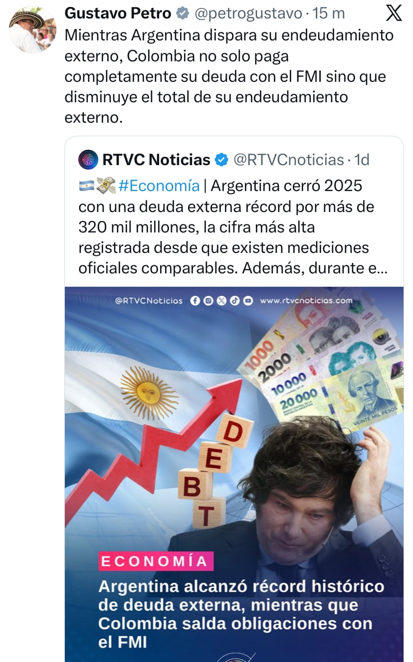El posteo de Petro