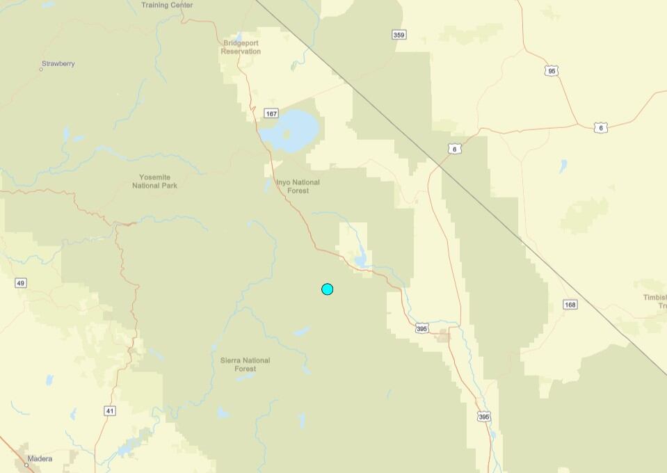 Uno de los temblores más fuertes de las últimas 24 horas en territorio continental estadounidense ocurrió cerca de Mammoth Lakes