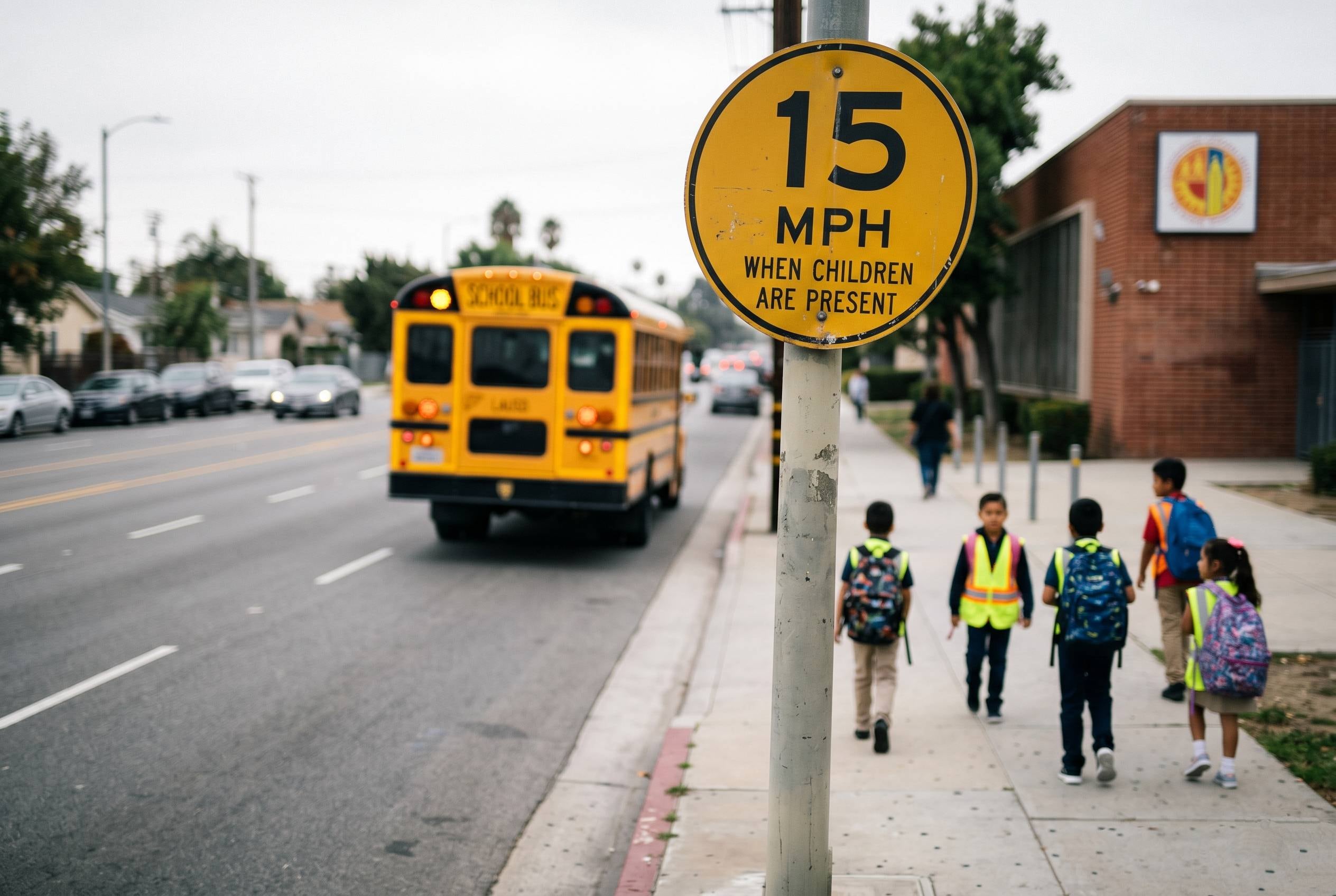 Analizan restringir los límites de velocidad en torno a las escuelas de Los Ángeles