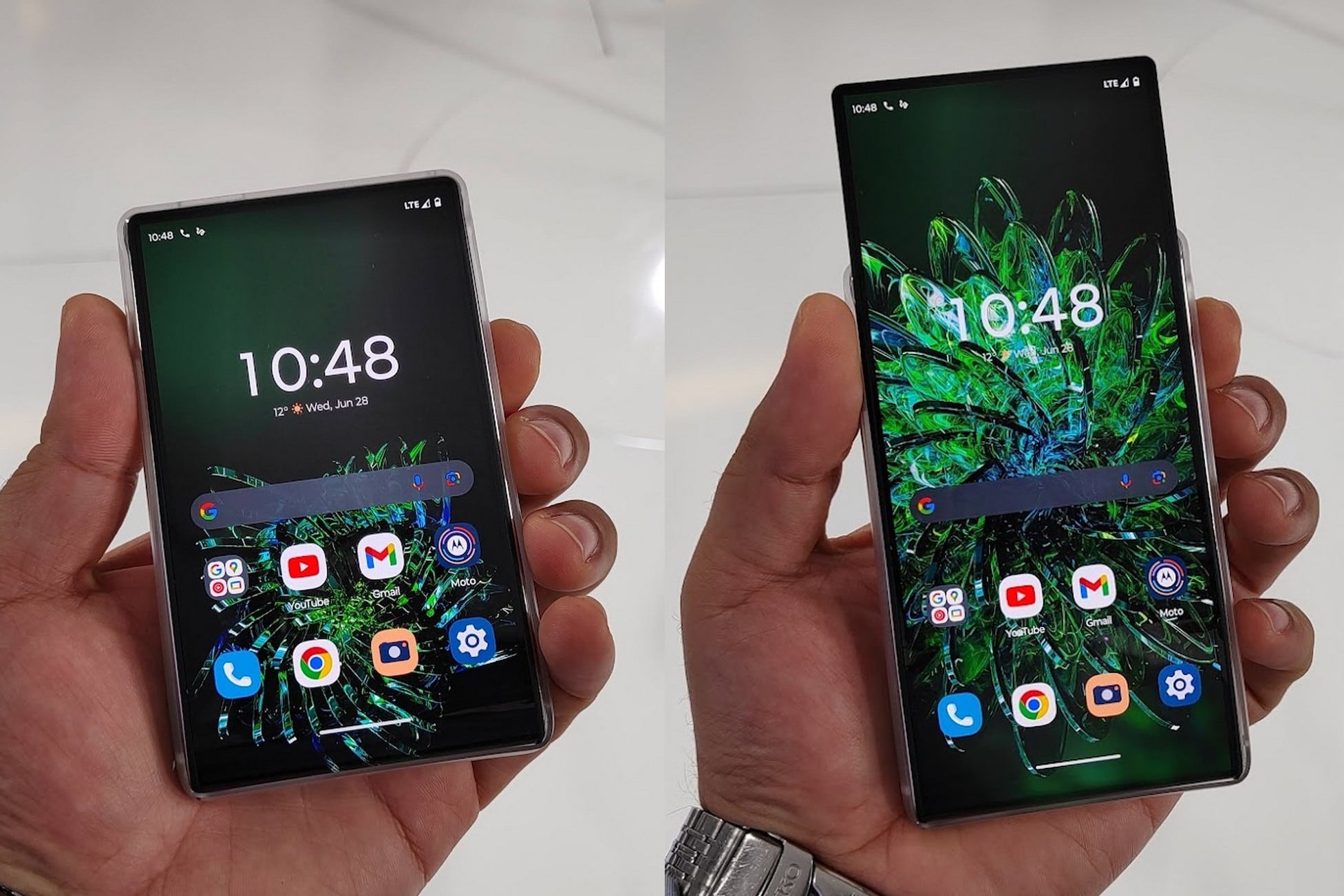 El prototipo de Motorola puede ampliar la pantalla de 5 a 6,5 pulgadas con el toque de un botón