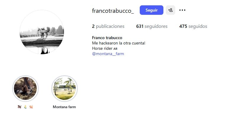 El perfil en Instagram del supuesto novio de Cande Tinelli (Foto: captura de pantalla)