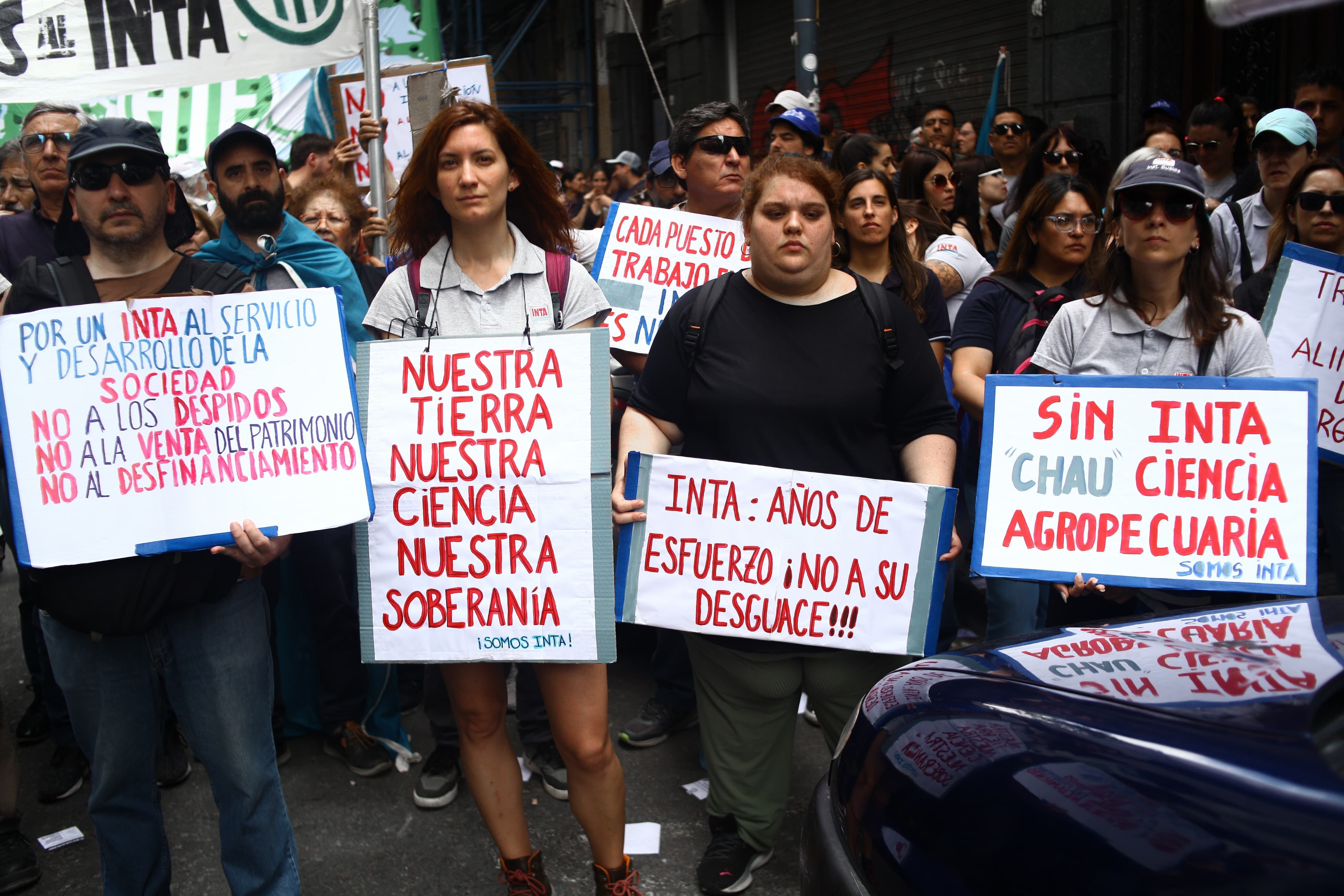 Protesta en el INTA.