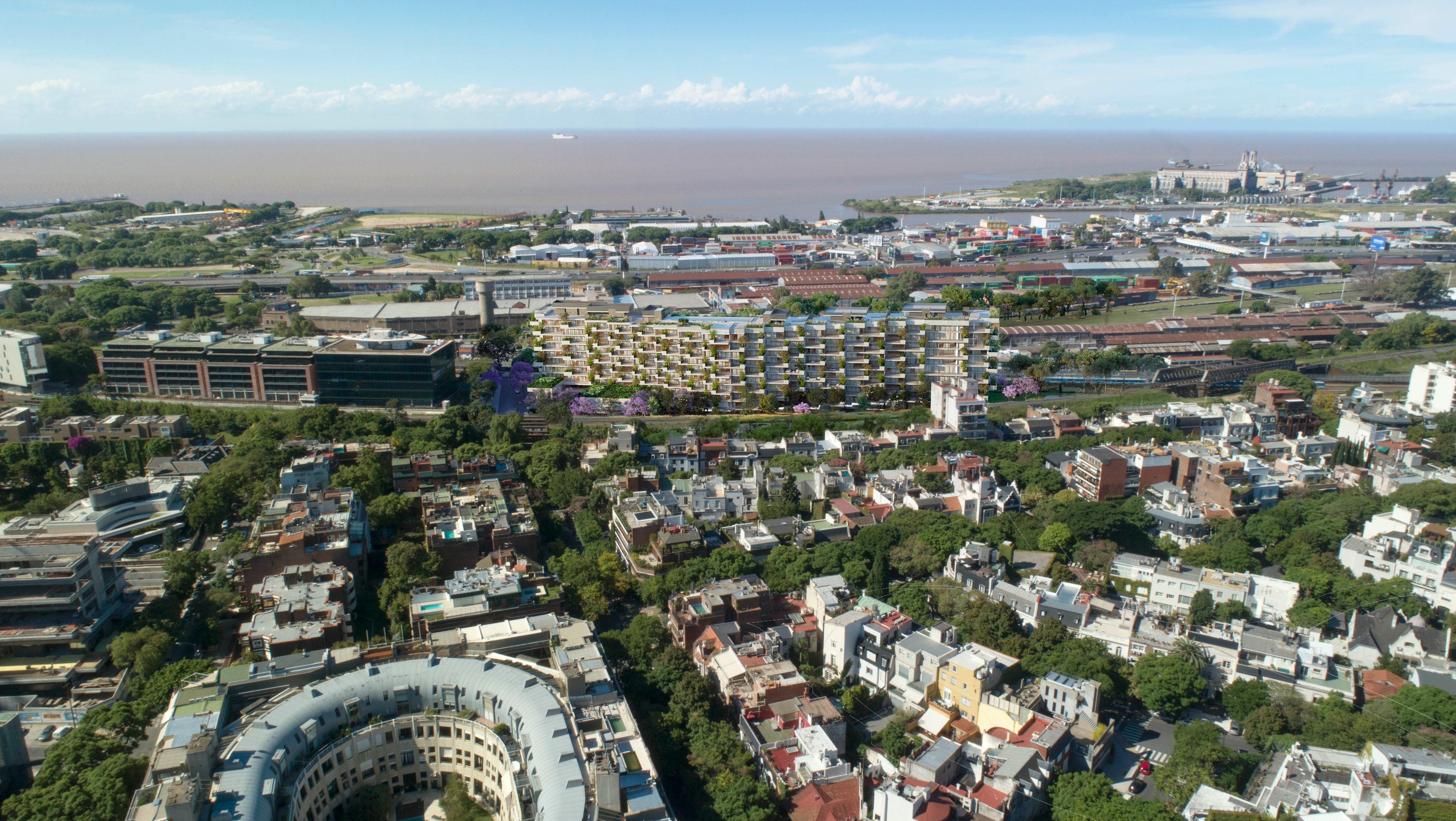 Construyen un edificio “distinto” en Barrio Parque que revolucionará el mercado de proyectos inmobiliarios de lujo 7 El proyecto de Barrio Parque se despliega de forma horizontal en una estructura de “barra” con solo nueve pisos de altura