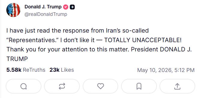 Trump rechazó de plano la contrapropuesta de Irán