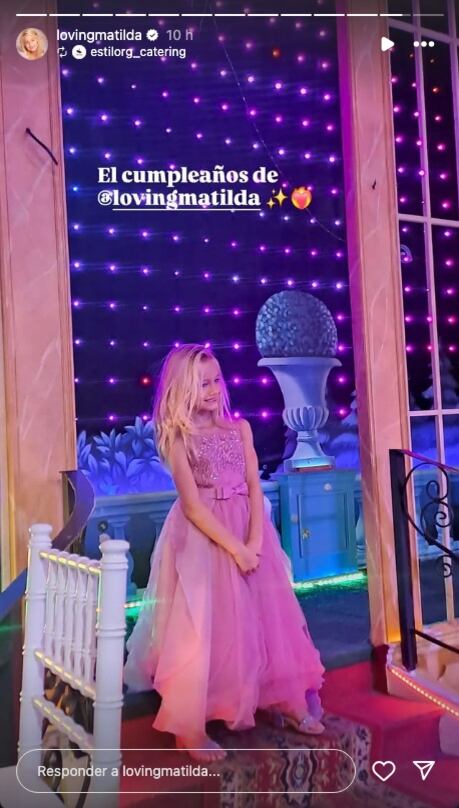 El look de princesa que lució Matilda en su cumpleaños