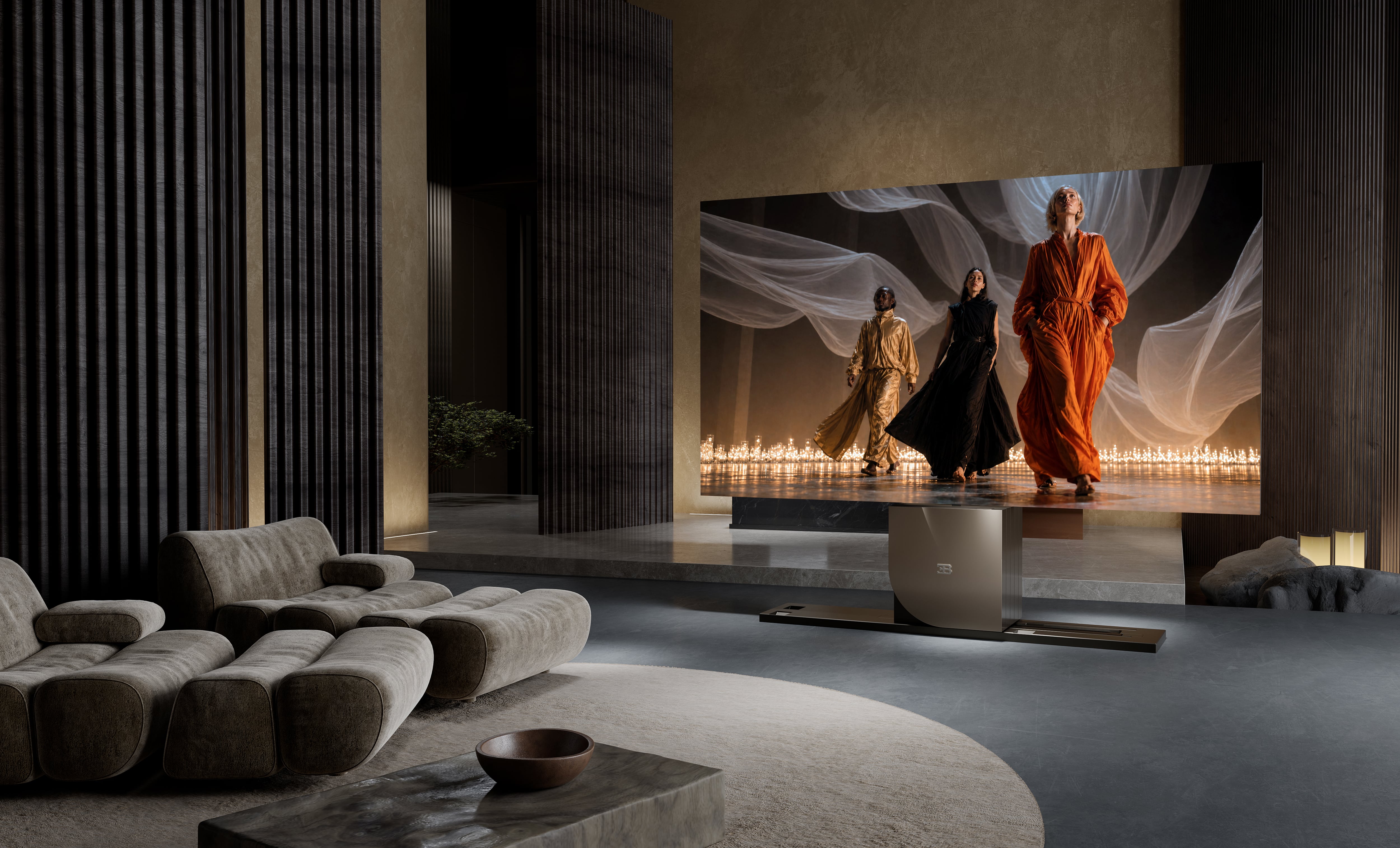 La pantalla emplea tecnología MicroLED 4K con arquitectura MiP (MicroLED in Package)