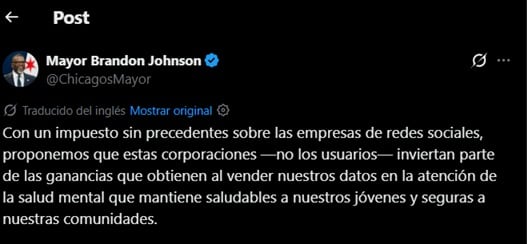 El nuevo impuesto a las redes sociales en Chicago fue impulsado por el alcalde Brandon Johnson como parte del presupuesto para el año fiscal 2026