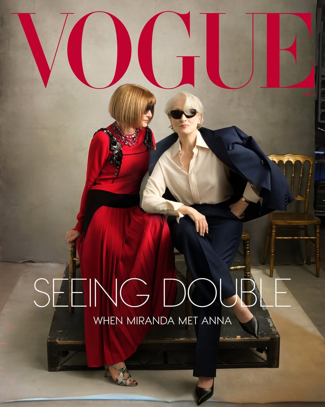 Anna Wintour y Meryl Streep juntas en la portada de Vogue de mayo (Foto: Vogue)