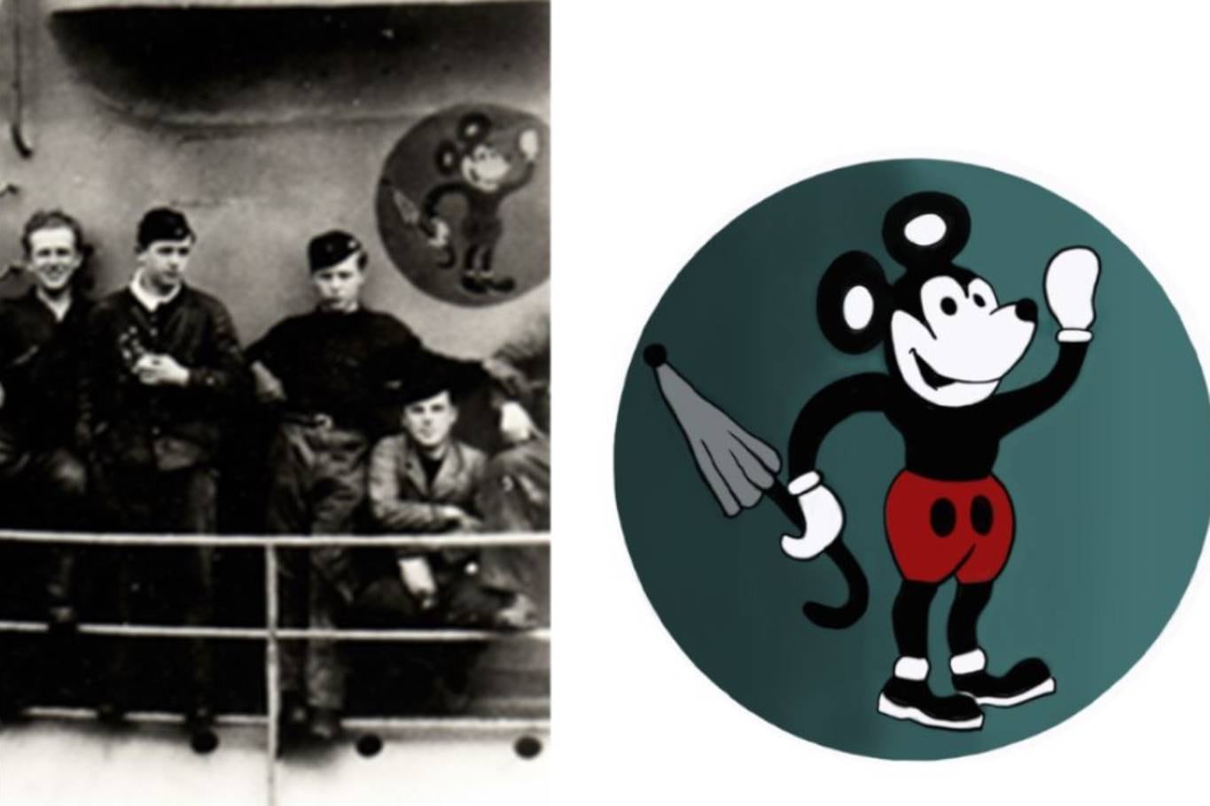 Los tripulantes del U-26 eligieron al Mickey Mouse con un paraguas como su emblema, una burla al Primer Ministro británico Neville Chamberlain, pero Scheringer ordenó borrarlo para no ser identificados