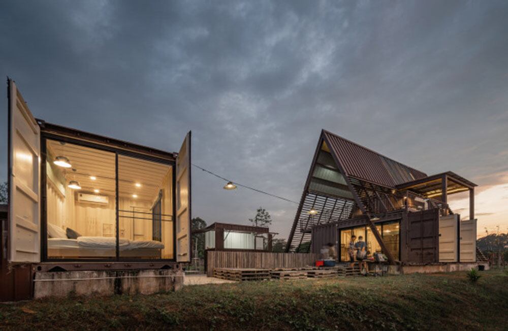 Una vivienda construida a base de contenedores