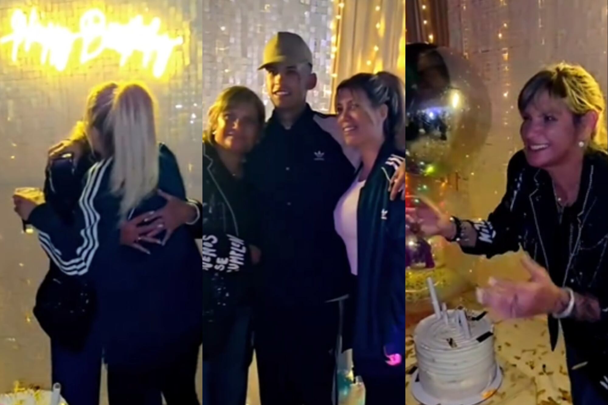 Wanda Nara dijo presente en el cumpleaños de Claudia Valenzuela, la madre de L-Gante (Foto: Captura de video / Instagram @luisperdomo)