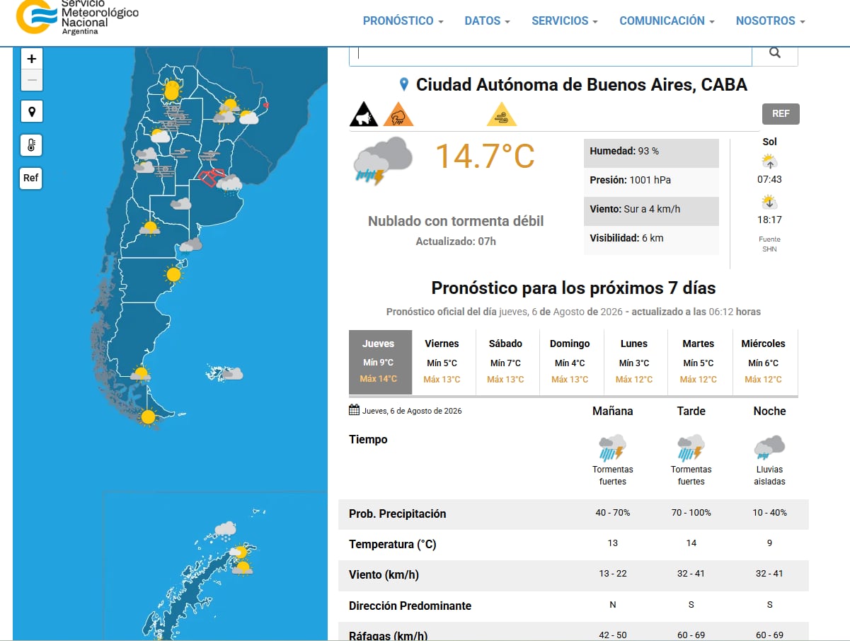 La ciclogénesis ya afecta al AMBA: las tormentas se adelantaron, hay alerta naranja y lo peor llegará a partir del mediodía