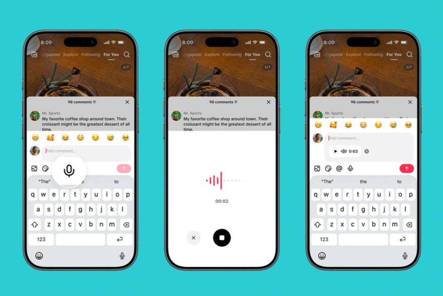 Ahora se puede comentar un video de TikTok con un audio de hasta 1 minuto