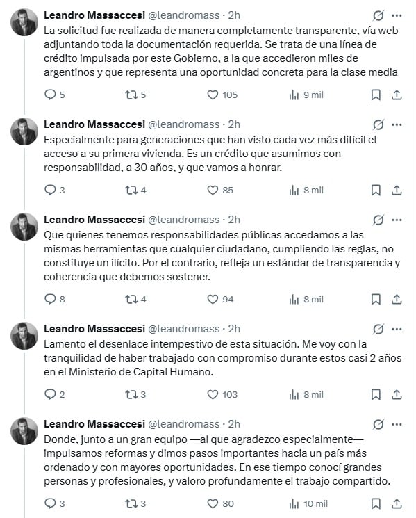 Habló Leandro Massaccesi , el exjefe de Gabinete de Pettovello, tras ser desplazado por acceder a un crédito de Banco Nación