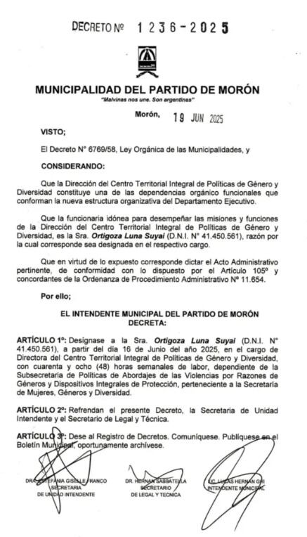 La designación de Luna Ortigoza