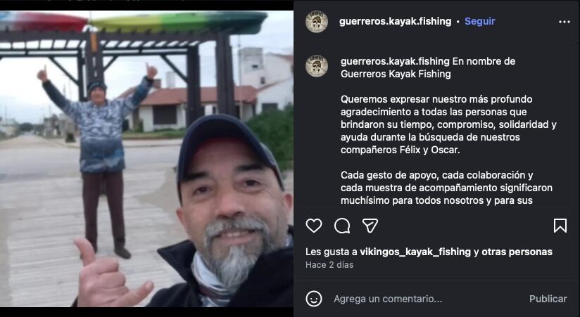 La publicación compartida por los integrantes del club