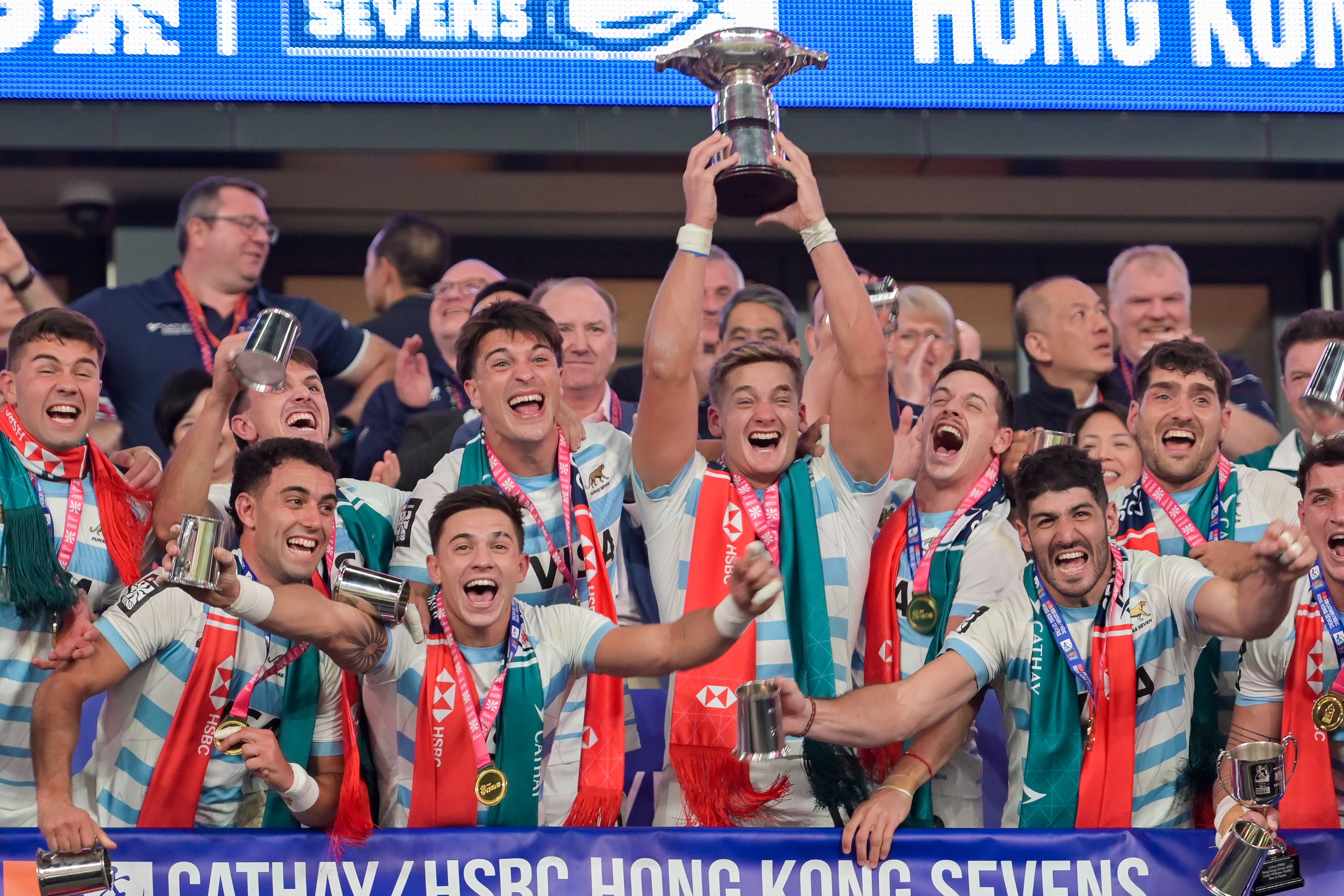 Los Pumas 7s fueron campeones el fin de semana pasado en el Seven de Singapur