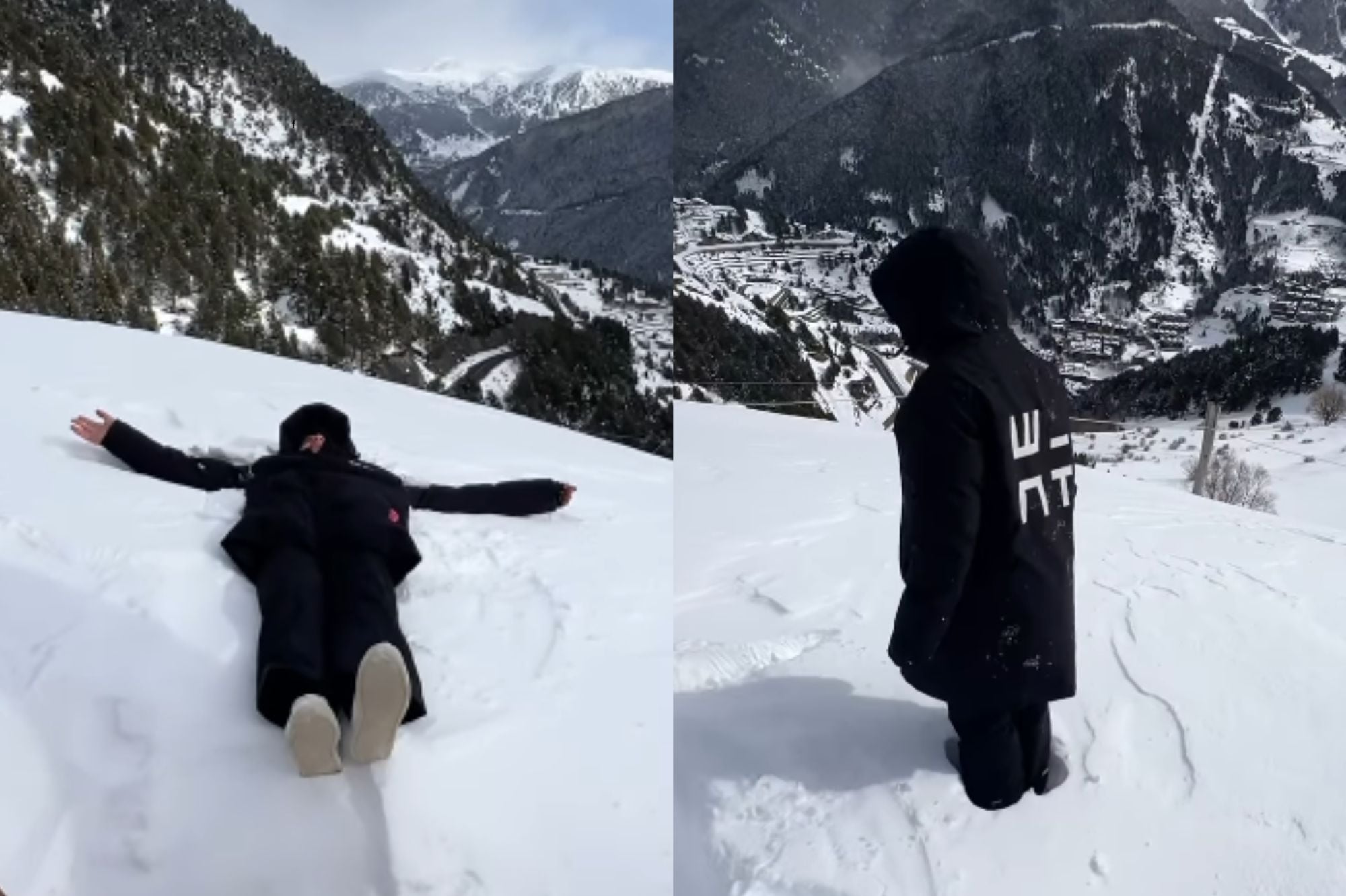 “Re duro”: Franco Colapinto jugó en la nieve, cayó de espaldas y generó preocupación entre sus seguidores