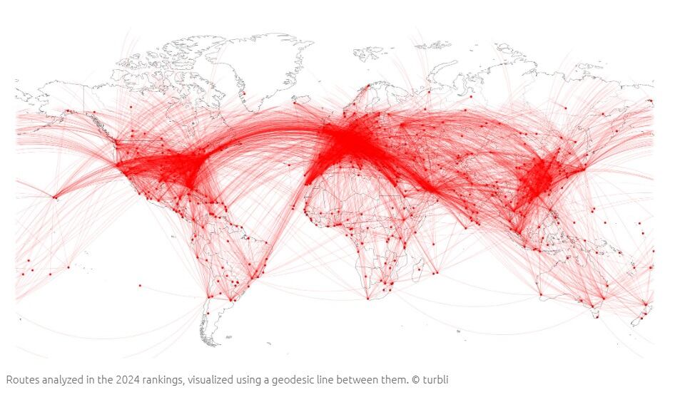 Los vuelos registrados para el relevamiento