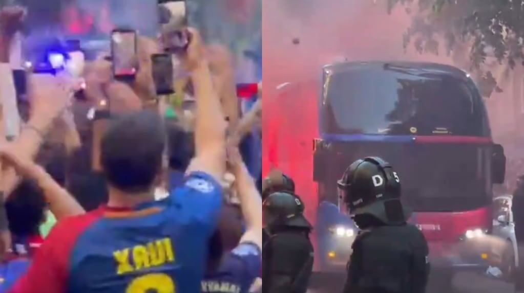 Los hinchas de Barcelona arrojaron piedras al micro de su propio equipo, pensando que era el de Real Madrid