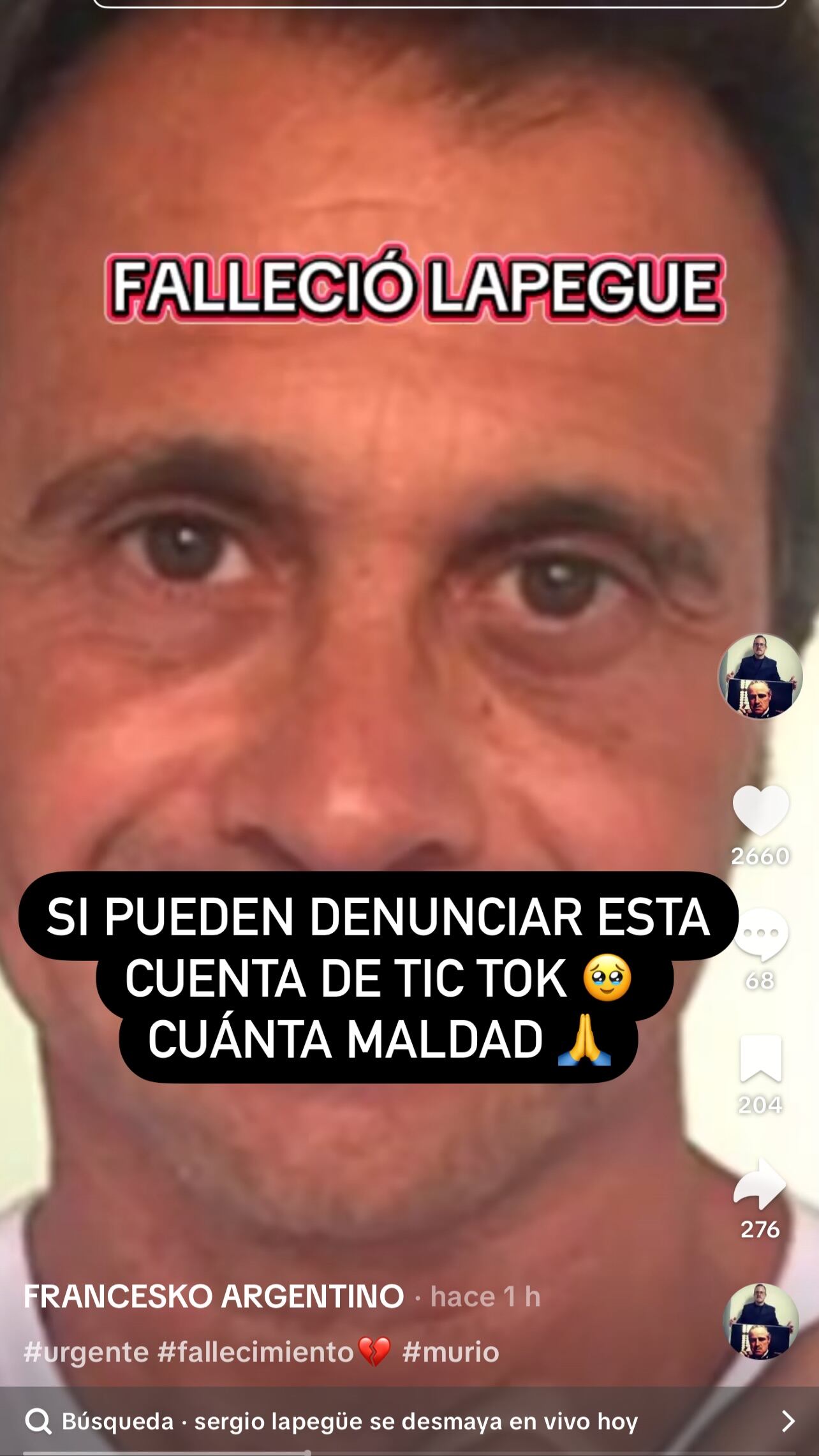 Bochi pidió denunciar a esta cuenta que informó a modo de noticia falsa: