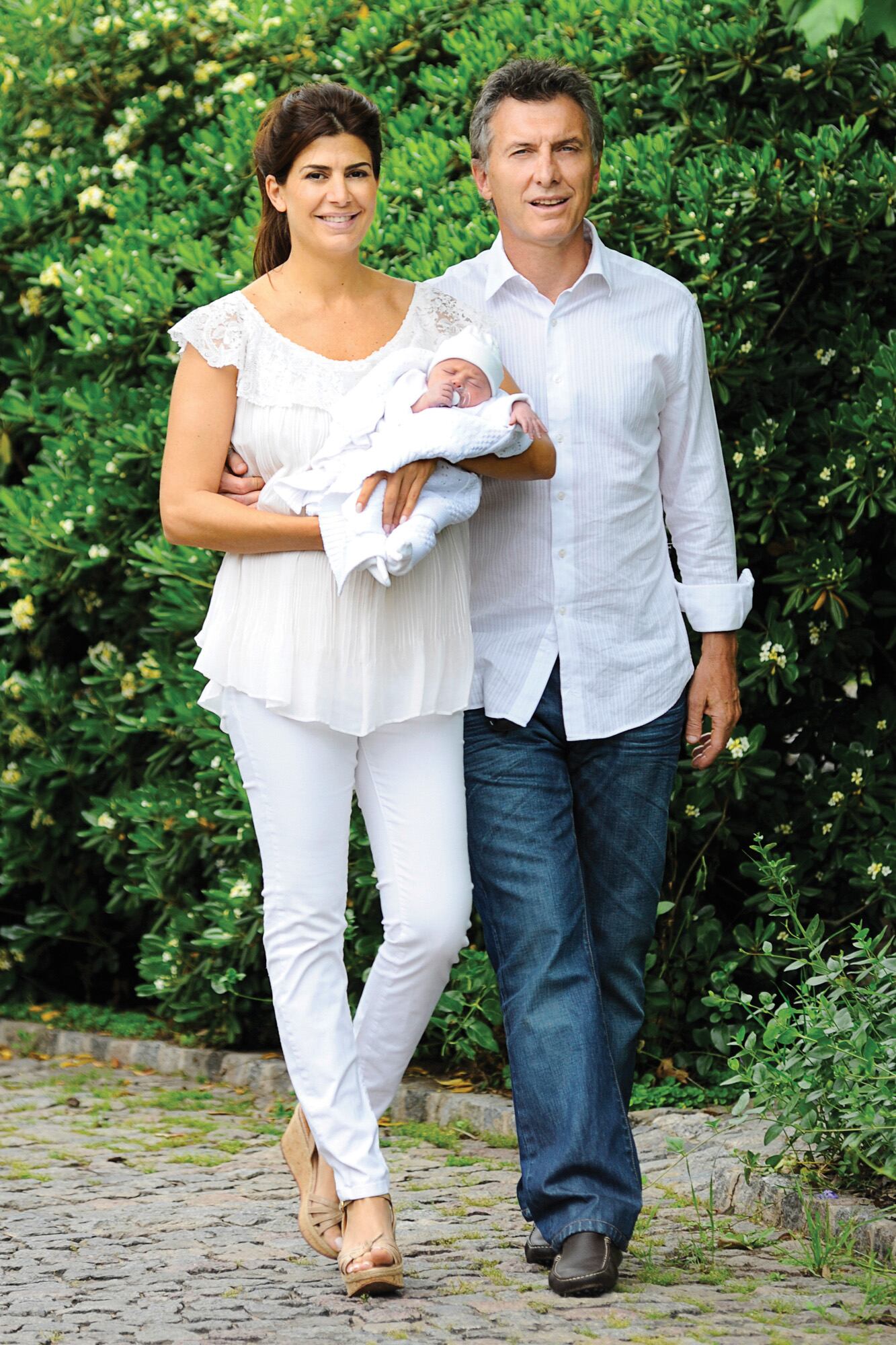 Juliana y Mauricio cuando presentaron a la nueva integrante de la familia. Antonia nació el 10 de octubre de 2011 en el Sanatorio Otamendi