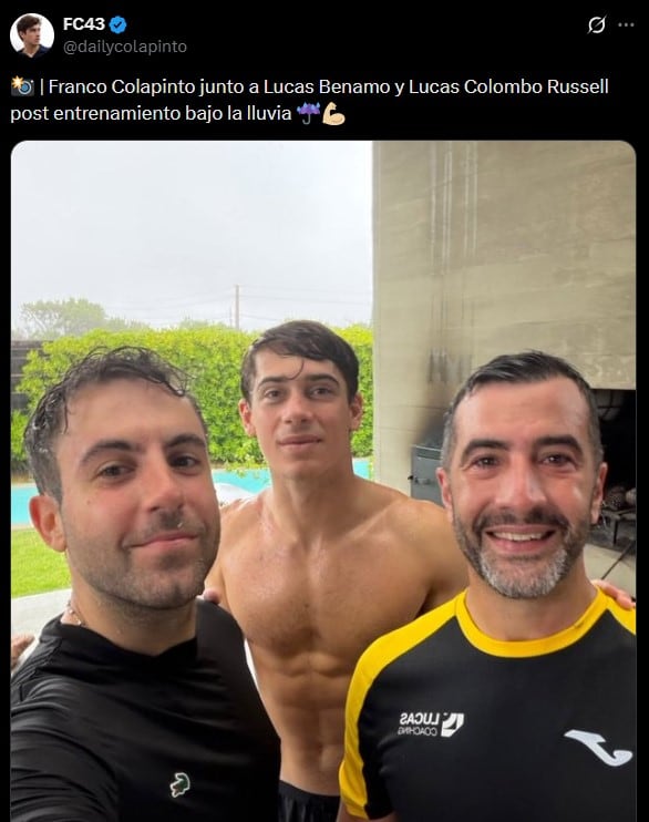 Colapinto comenzó con la pretemporada y trabajó a la par de dos preparadores físicos