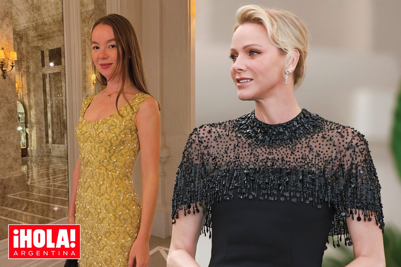 Algo nuevo, algo usado. Las princesas Charlene y Alexandra de Hannover brillaron en el calendario social de Mónaco con sus vestidos