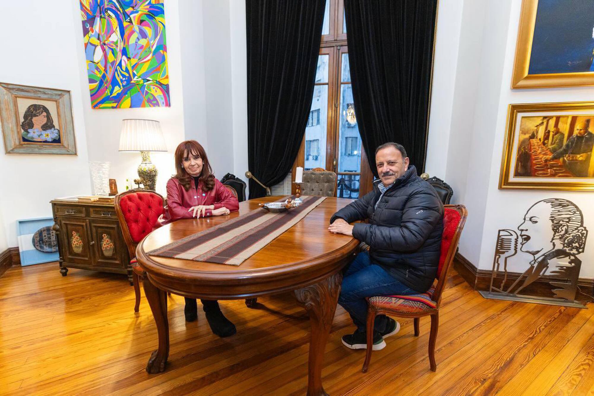 Cristina Kirchner junto a Quintela en el departamento de Constitución