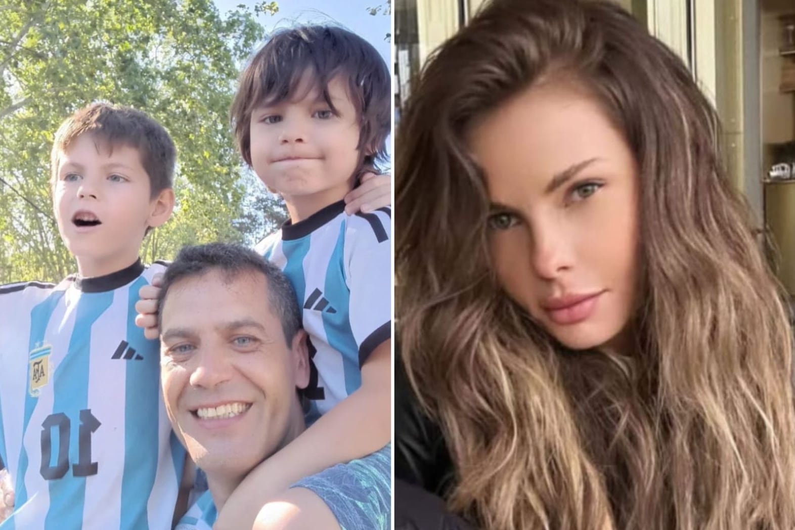 Herman Krause con sus hijos Paco y Mateus (Izq); Juliana Magalhães de Lima (Der)