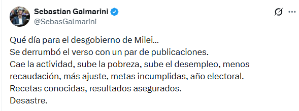 El mensaje de Sebastián Galmarini