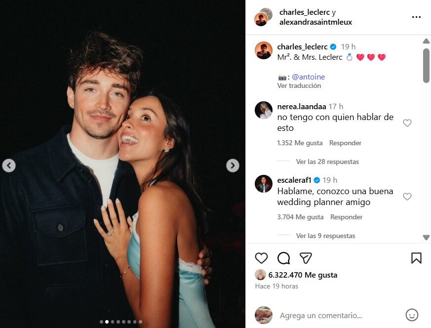 La romántica propuesta de casamiento de Charles Leclerc a Alexandra Saint Mleux 5 Charles Leclerc y Alexandra Saint Mleux anunciaron que se van a casar
