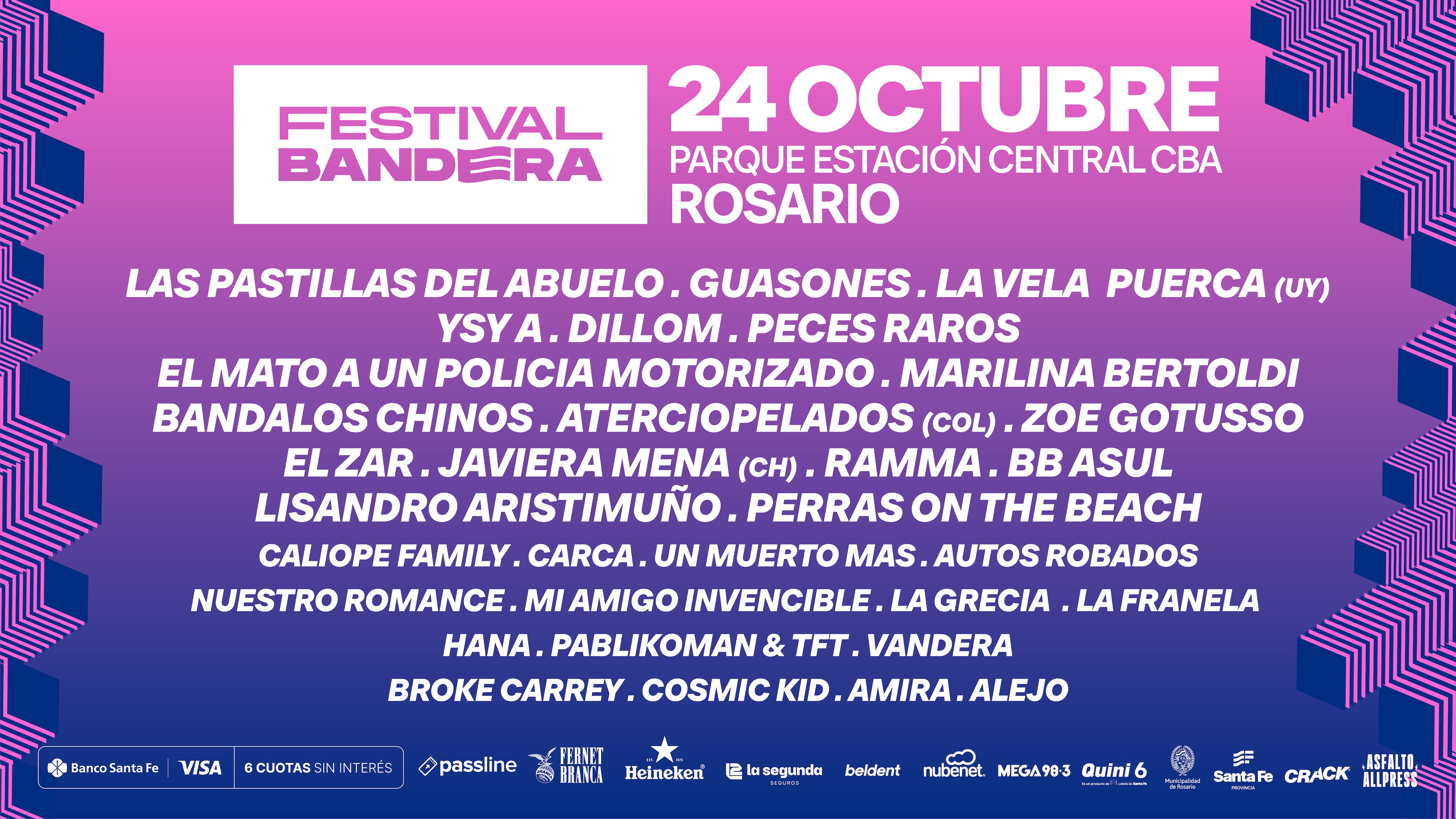 El line up completo del Festival Bandera (Foto: Prensa Bandera)