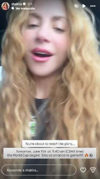 El posteo de Shakira previo a su presentación en la inauguración del Mundial.