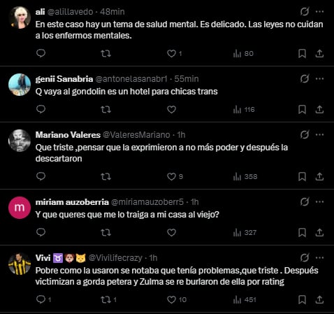 Las reacciones en redes sociales