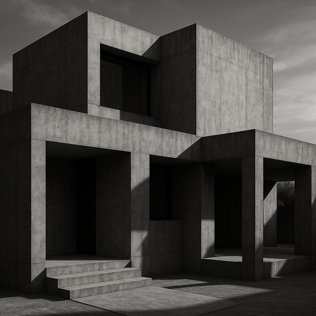 Imagen de estilo brutalista o conceptual generada con IA