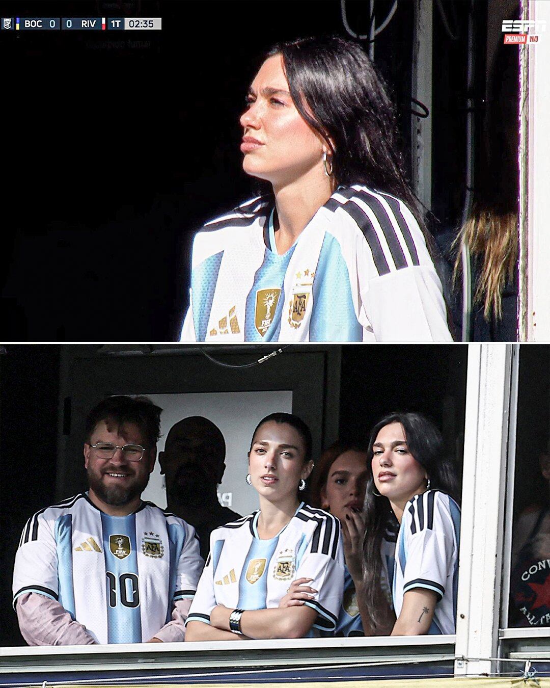 Dua Lipa y su familia asistieron al Superclásico