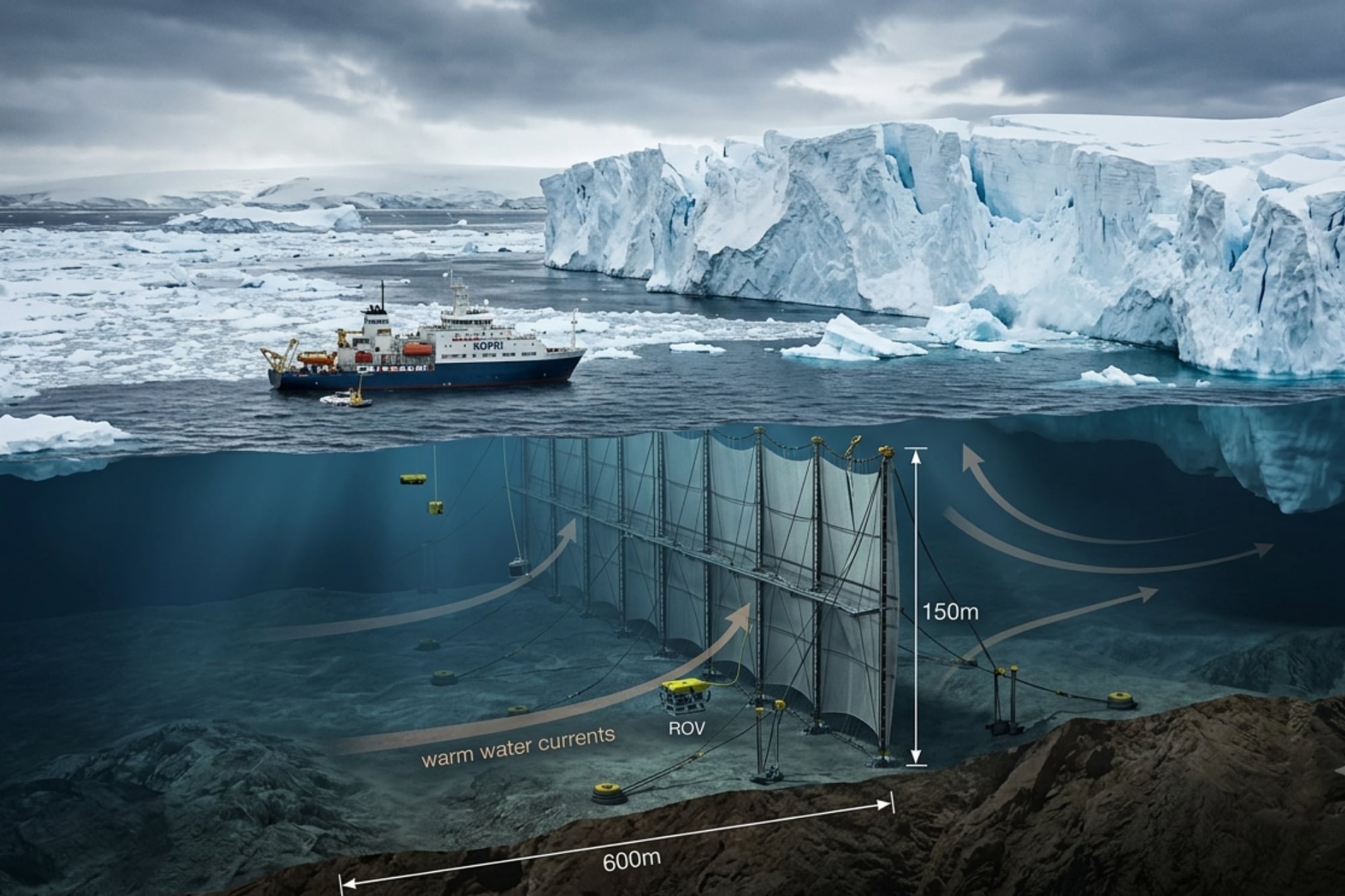 “Cortina del lecho marino”: el ambicioso plan que busca frenar el derretimiento del glaciar del Juicio Final en la Antártida