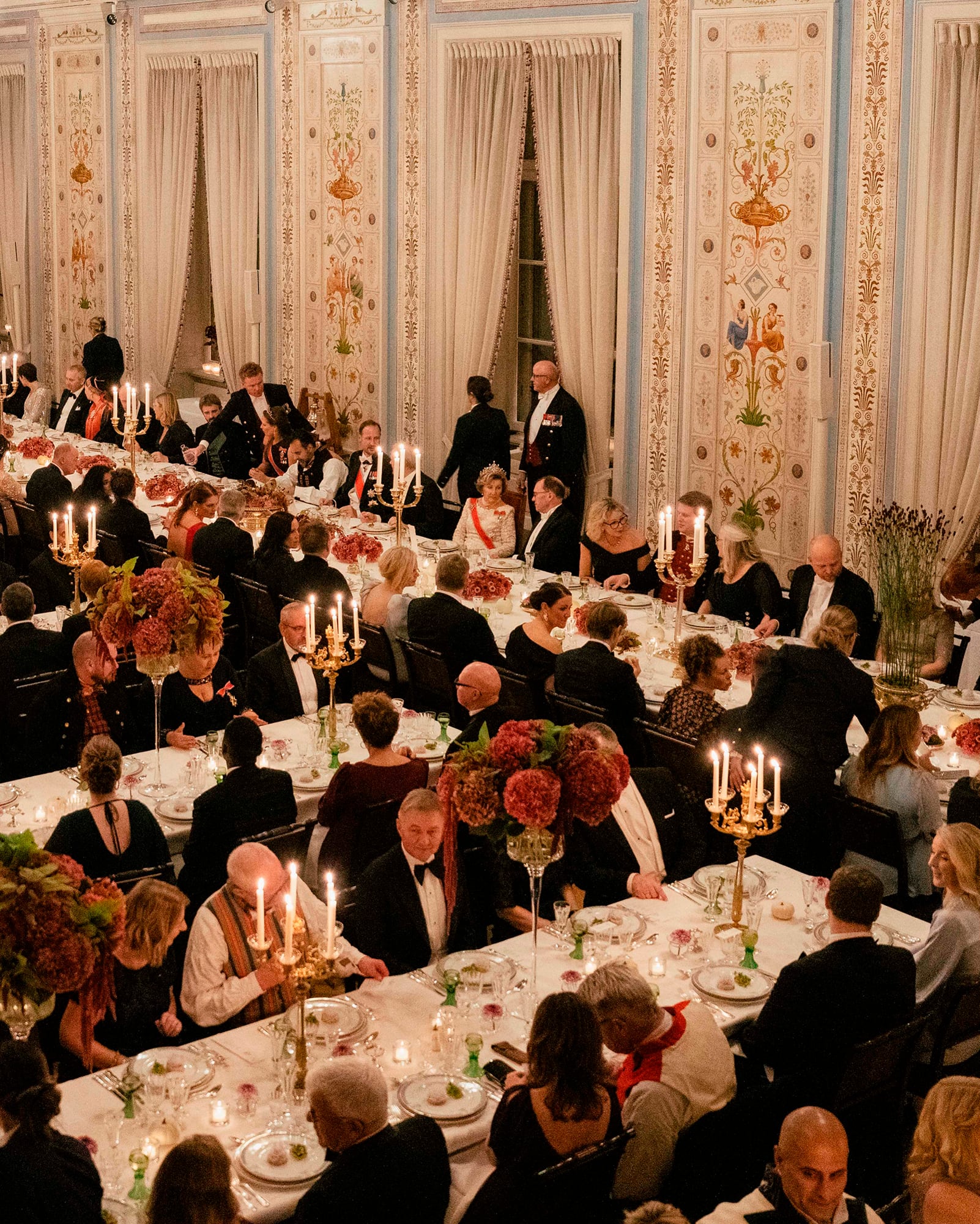 Una imagen del banquete de gala celebrado en el Palacio Real de Oslo con los representantes del Gobierno y del Parlamento