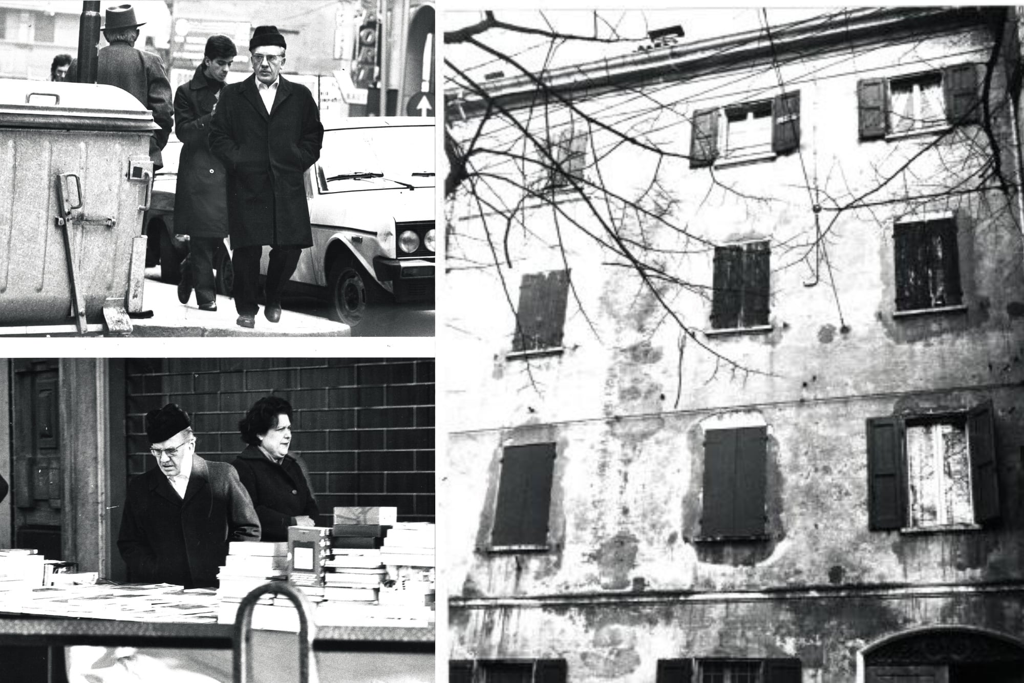 Izquierda: el investigador de la causa analizando prueba. Derecha: la casa de Leonarda