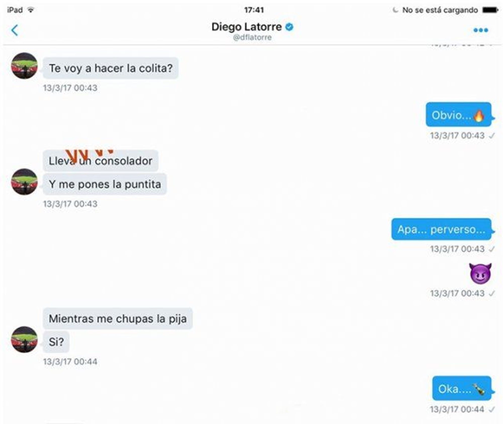 Los chats filtrados tenían mensajes muy subidos de tono