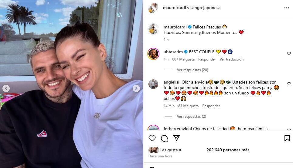 El posteo que hizo la pareja por Pascuas