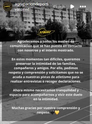 El comunicado de AD Sprint, el club de Julieta Gallego