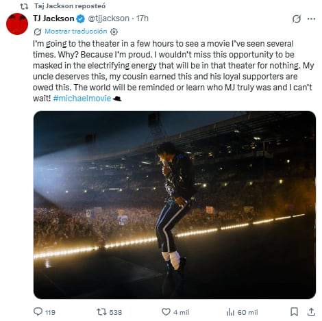 Taj y TJ Jackson defendieron la película sobre la vida de su tío (Foto: X)