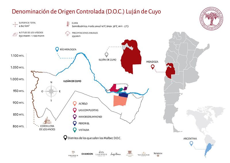 Distritos que conforman la DOC Luján de Cuyo