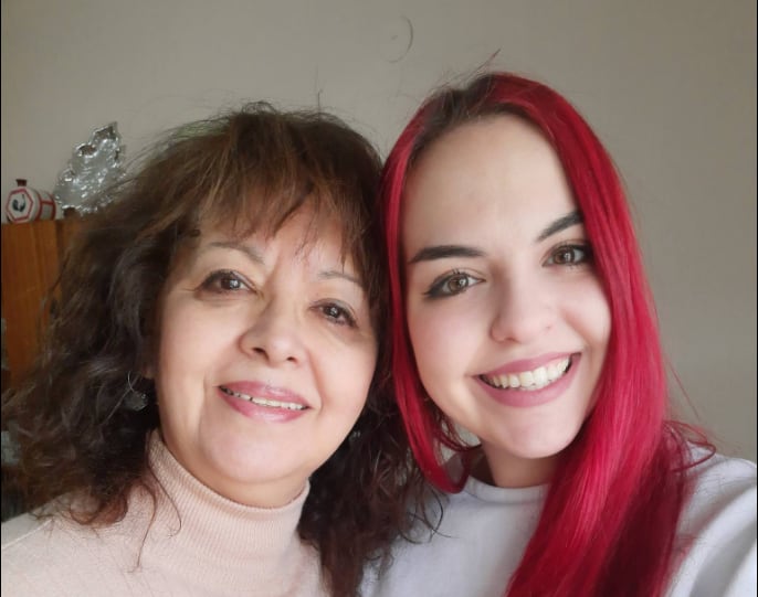 Aldana y su madre, en una foto de archivo