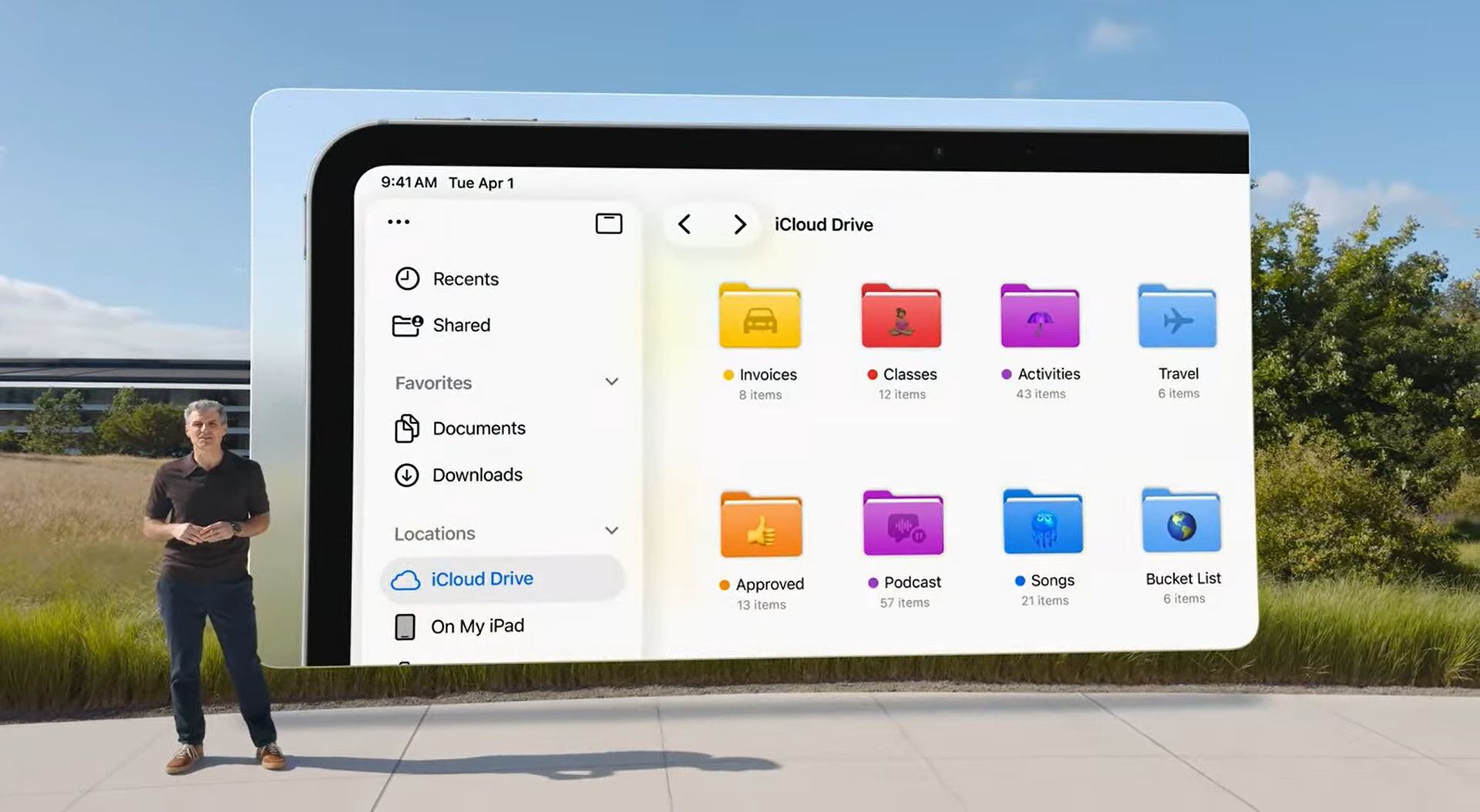 Carpetas de colores en ipadOS 26